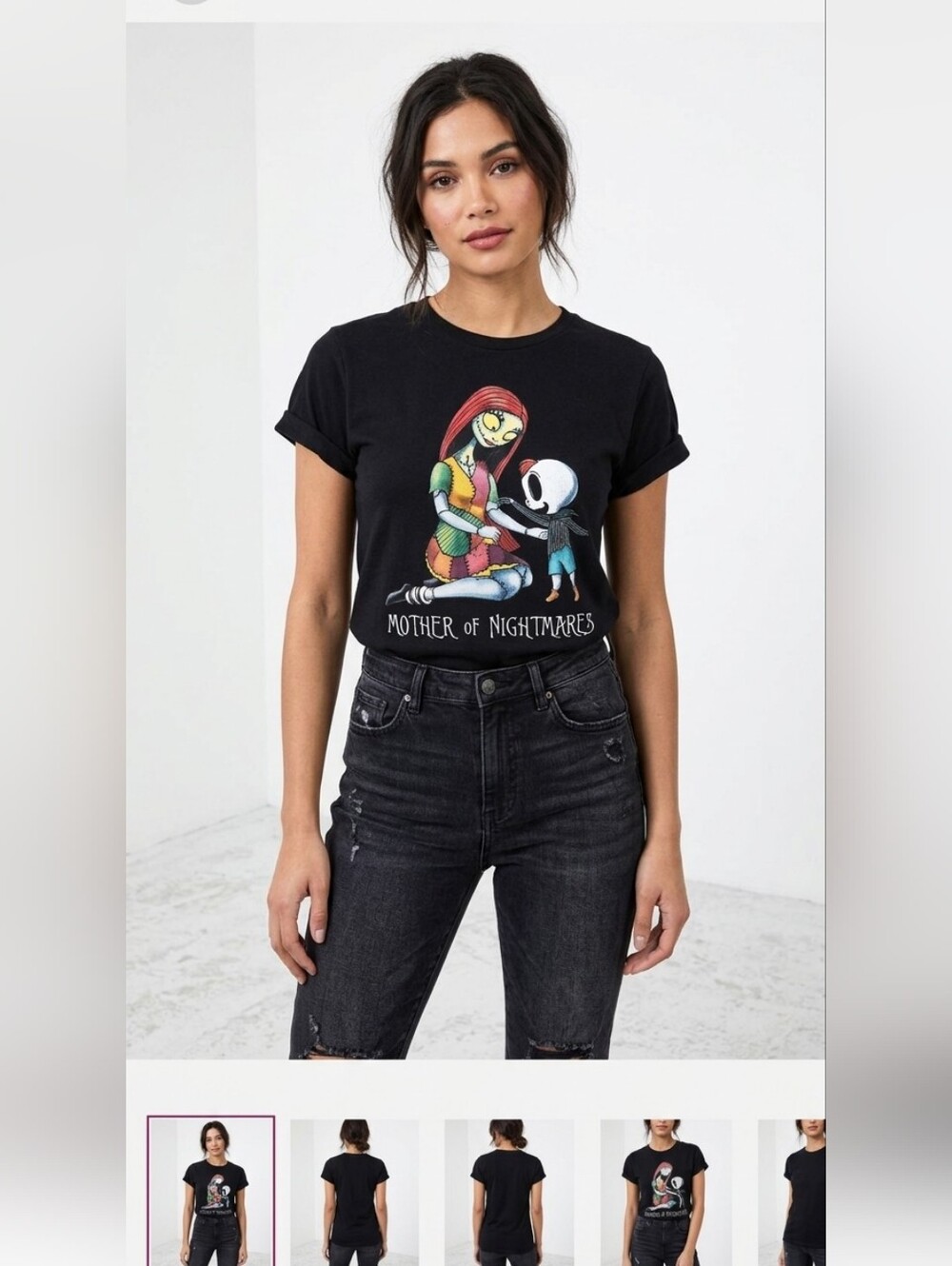 Disney Nightmare Before Christmas Mother of Nightmares Black Graphic Tee M